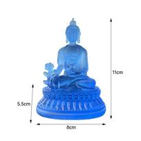 1Pc Thai-style Blue Medicine Buddha Statue Zen Ornaments Resin Craft Resin Buddha Crafts Handmade Pharmacist Buddhist Sculpture