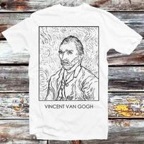 Vincent Van Gogh Self Portrait One Line Abstract Art T Shirt B1383 XL