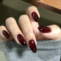 Gothic black smudge gradual change hot-selling wearing nail art nail piece short almond nail piece