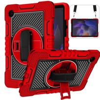 For Samsung Galaxy Tab A8 10.5 2021 360 Degree Rotation Contrast Color Silicone + PC Tablet Case For Samsung Galaxy Tab A8 10.5 2021 raudona