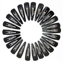 HP HIGH PROFILE Extra Large Tic Tac Hair Clips for Women and Girls (Black Glossy and Matte) -24 Pcs, Pack of 2