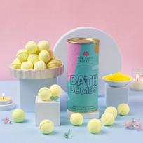 THE BODY BUCKET Mini Bath Bomb-Fluorescent Lemon Yellow(10 Grams Each-Pack Of 15)|Natural And Handcrafted With Aromatic Fragrance|For Fizzes Spa&Pe