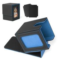 KABANTiFY Deck Case Trading Card Case Card Display Window 120 Cards Sleeve Compatible Waterproof Leather Vertical Insertion with 2 Dividers and 1 Top