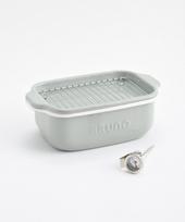 BRUNO Fuji Enamel Square Tempura Pot 20cm Compact Easy to Wash Easy Maintenance Gas IH Compatible Thermometer Included Housewarming Gift Graduation