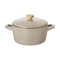 Fuji Enamelware Pot 20cm BHK280 Greige [Bruno] Double-Handled 6760926