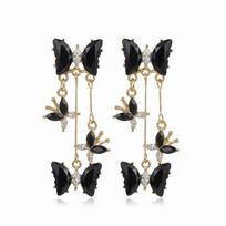 Shiny Rhinestone Crystal Tassel Earrings Elegant Long Drop Earrings  Daily Wear juoda