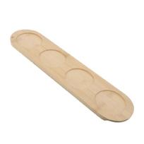 Tequilos padavimo padėklas su praktiškais šotais, medinis stendas su 6 skylutėmis, elegantiškas vakarėlio atributas beige