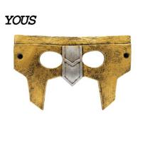 Breathable Full Face Mask Halloween Medieval Armor Mask, Warrior Cosplay for Party, Vintage Helmet Lightweight Party Style Masquerade Prop Comic auksinė