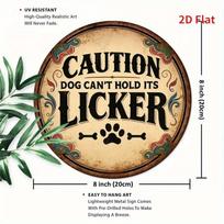 Watch Out for Dog Licks Iron Sign  Rustic Style Front Door Porch Living Room Bedroom Decor 20x30cm（7.8x11.8inch）