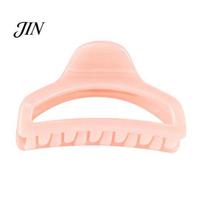 Polished Edge Hair Clip Back Head Claw, Hollow Design Shark with Anti-slip Transparent Teeth, Lightweight Acrylic Shower Claw for Long Thick Non-slip rožinė