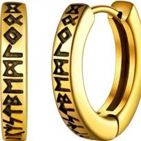 Stainless Steel Norwegian Viking Rune Hoop Earrings For Men Woman Unisex 12 Mm Huggie Hoop Religious Earring Jewelry