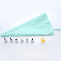 Silicone Piping Bag Set with Ties, Reusable Piping Bags with Stainless Steel Nozzles – Cake Baking Kit 8pcs