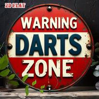 D Flat pc Vintage Darts Zone Aluminum Metal Tin Sign  Rustic Round Wall Art with Bold Text 20x20cm(8x8inch)