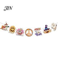 Eye-catching Halloween Items Decorations, Banner Cake Toppers, Hanging Swirls with Durable Decorations Ghost Pumpkin Skull, Indoor Outdoor Party Decor 2
