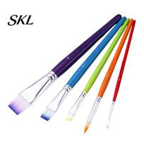 Face Painting Brushes 5Pcs/Set Paint Brush for Body Painting, Nylon Bristle with Non-slip Handle, Professional Oil Gouache Acrylic Watercolor Detailed 1 Set