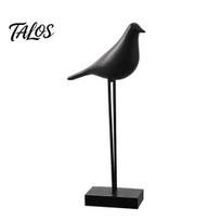 Modern Interior Design Accents Black & White Bird Figurine, Minimalist Art Sculpture for TV Desk Accessories Cabinet Bookshelf Office Desk, L juoda