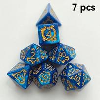 7PCS/Set Polyhedral Dice Multi Colors Dragon Pattern TRPG RPG DND Acrylic Dice For Role Playing Games Entertainment Board Game