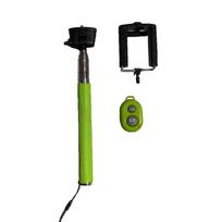 Stainless Steel Section Telescoping Selfie Stick With Bluetooth Remote For Travel Photography Black