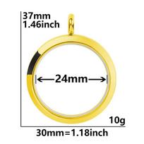 Stainless Steel Round Glass Locket Pendant for Ashes or Photos