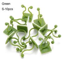 10PCS Hook Greenhouse Bracket Plants Holder Wall Vines Plant Clip Rattan Clamp Wall Sticky Hook S-10pcs žalia