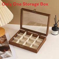 Walnut Jewelry Box With Multiple Compartments For Earrings Necklaces And Rings Gift For Women Style E
