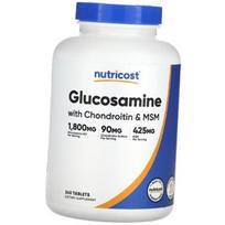 Glucosamine Chondroitin MSM, Glucosamine with Chondroitin and MSM, Nutricost  240 tabs (03647003) 240tab