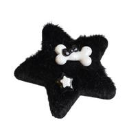 Harajuku Plush Star Shape Hair Pin Teen Adult Ponytail Side Bangs Hair Clip 1 juoda