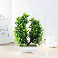 Dirbtiniai augalai vazonuose Bonsai Žali Maži Medžių Augalai Netikros Gėlės Vazonuose Ornamentai Namų Sodo Dekorui Vakarėlio Viešbučio Dekorui