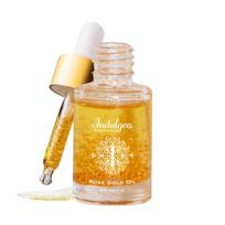 Indulgeo Essentials 24K Rose Gold Beauty Oil 6ml | Lightweight Face Makeup Primer for Glowing Skin 24K Gold Flakes, Rosehip Oil, Vitamin C & E