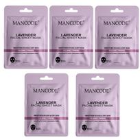 Mancode Lavender Facial Sheet Mask 25ml Promotes Soft and Smooth Skin Firming Cleansing Pore Reducing Brightening and Enhances Daily Glow Korean Sh