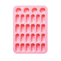 New Silicone Capsule Shaped Mold 28 Cavity Design Reusable Pill Mold Tray Flexible Chocolate Mold for Cupcake Decorating rožinė