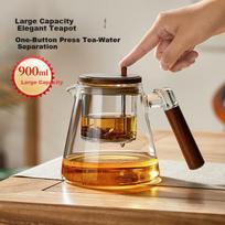 TEAHUE Glass Teapot with Tea Infuser, Tea Brewing Tool, Tea Separator Cup, Kung Fu Tea Set