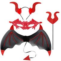Horror Devil Horns Mask Set For Halloween Cosplay And Themed Events Set1