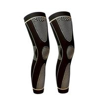 1 Pair Full Leg Sleeves Long Copper Knee Brace Compression Leg Sleeve Knee Protection for Man Women Basketball Tennis Running M