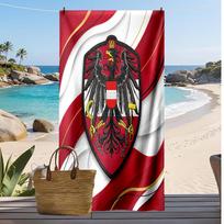 Austria Football Print Beach Towel Quick Dry Super Absorbent Soft Bath Towel for Swimming Beach Travel Fan Souvenir Gift 70cmx140cm(27x55inch)