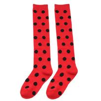 Ladybird Dots Thigh High Socks for Boys and Girls Stretchy Long Tube Stockings for Performances and Parties Fit Age 7-12 1 raudona