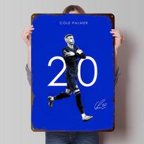 Cole Palmer futbolo skardos plakatas Individualus sienos menas Vintažiniai metaliniai ženklai Retro skardos lentelė dekoravimui Kambario biuro dekoras 20x30cm（7.8x11.8inch）