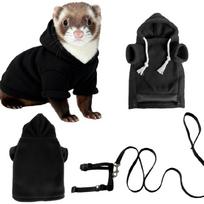 Fashion Ferrets Hoodie Sweater with Safety Leash For Winter Outings Keep Warm In Cold Weather With Soft Fleece juoda