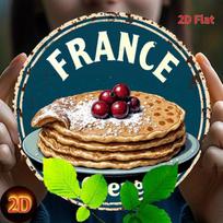 HD skardinis ženklas Vintažinė Prancūzija Crepe Apvalus metalinis sienos menas Retro prancūziškas maistas Virtuvės dekoras 20x20cm(8x8inch)