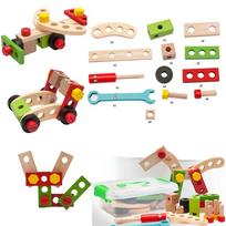 Edukaciniai Montessori žaislai vaikams Plastikinis medinis įrankių dėklas Apsimetinėjimo žaidimų rinkinys Vaikų veržlių ir varžtų surinkimo simuliacija Medininko įrankis