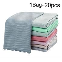 20-40pcsFish Scale Microfiber Cleaning Cloth Lint Free Absorbent Towel for Glass Kitchen Table Mirror Kitchen Table Cleaning