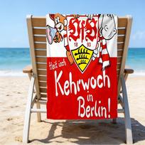 VfB Stuttgart šventės mikropluošto paplūdimio rankšluostis, lengvas ir greitai džiūstantis, vasaros kelionėms, būtinybė paplūdimyje, baseinas lauke 70cmx140cm(27x55inch)