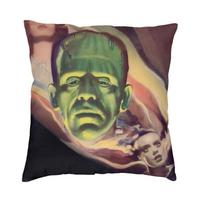 Bride Of Frankenstein Cushion Cover Sofa Decoration Horror Tv Movie Square Throw Pillow Cover 40X40Cm Home Decorative Peach skin 18*18(CM)-1Pcs