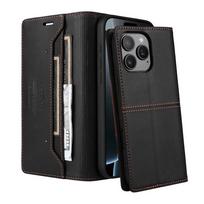 Atverčiamas piniginė su kortelių laikikliu Odinis telefono dėklas IPhone 16 15 14 13 12 11 Pro Max XS X XR 7 8 Plus Stovas Apsauginis dangtelis For iPhone 16 Pro Max juoda