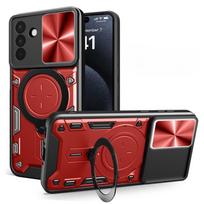 For Samsung Galaxy S25 S24 Plus 23 Ultra Case Magnetic Holder Ring Armor Shockproof Cases for Samsung A73 A72 A71 A56 Back Cover For Samsung S23 raudona
