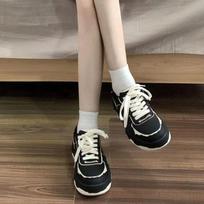 2025 Women's Platform Sneakers Summer New All-match Skateboard Shoes Fashion Black Breathable Casual Shoes Zapatillas De Mujer 35 juoda
