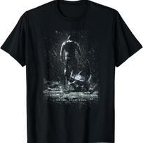 Batman Dark Knight Rises Bane Rain Poster T-Shirt S juoda
