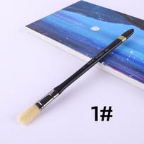 Flat-head Bristle Board Pen Brush for Custom Watercolor & Oil Painting Size 1 juoda