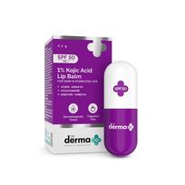 The Derma Co 1% Kojic rūgšties lūpų balzamas su SPF 50 PA +++ I Su arbutinu ir peptidų kompleksu | Sumažina lūpų pigmentaciją | Apsaugo nuo saulės pažeidimų | Fo