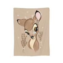 Mielas Bambi pledas Animacinis elnias Flanelinis pledas Vasaros oro kondicionieriaus dekoracija Minkštas šiltas patalynės užtiesalas, 75x90cm